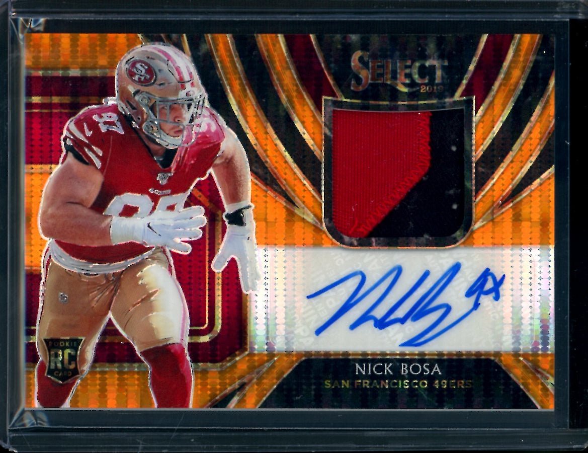 2019 Panini Select Nick Bosa Rookie RPA Orange Pulsar /23 49ers