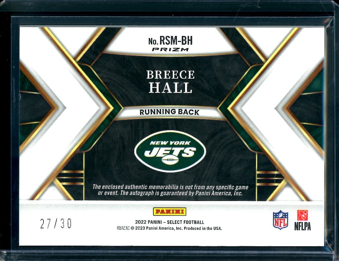 2022 Panini Select Breece Hall Rookie RPA Orange Pulsar /30 Jets - Trading Card Market