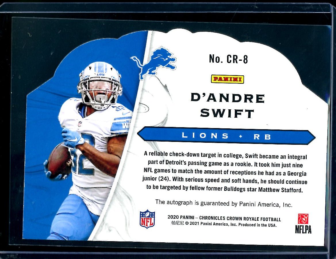 2020 Panini Chronicles Crown Royale D'Andre Swift Rookie Auto /49 Lions - Trading Card Market