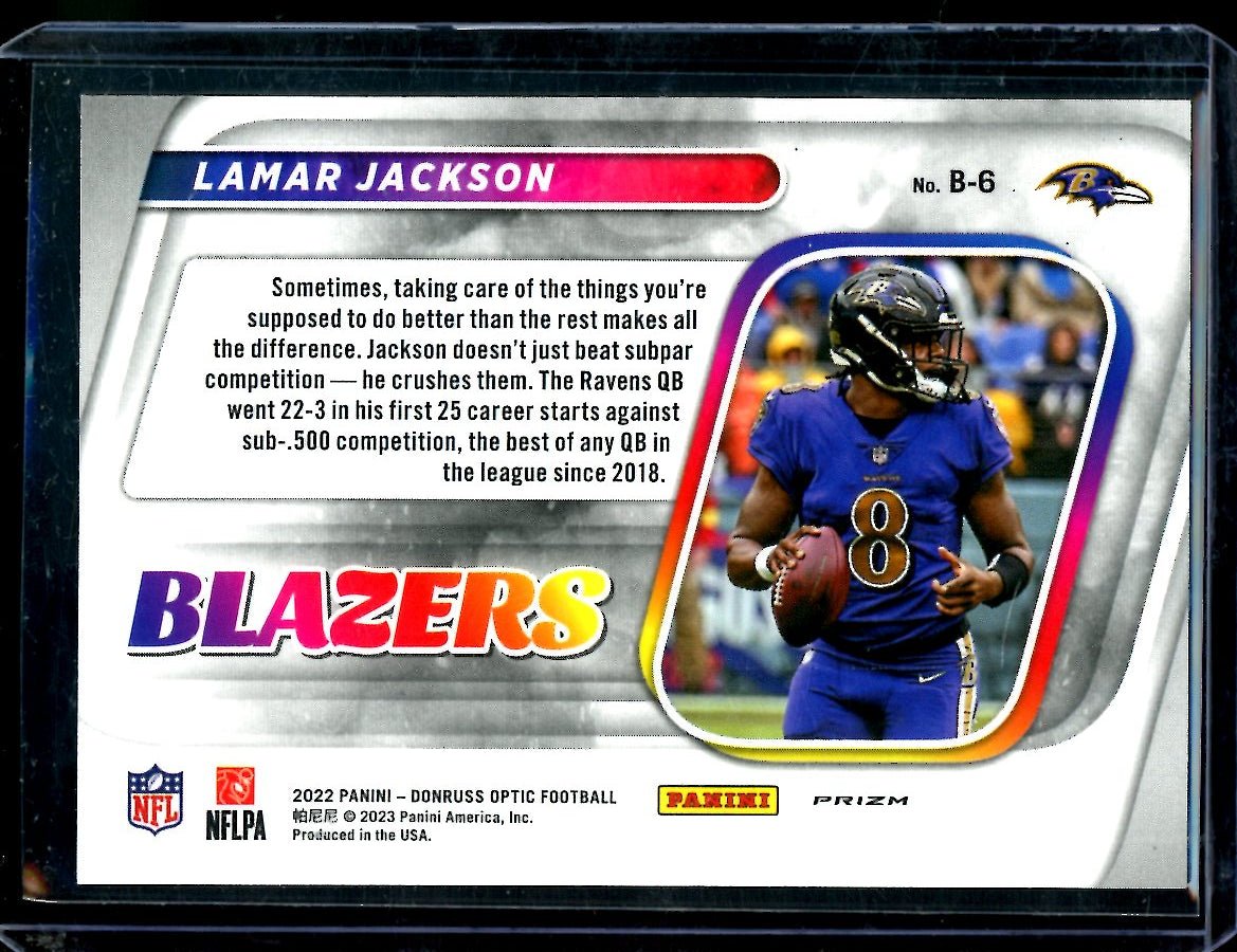 2022 Panini Optic Lamar Jackson Blazers SP Ravens - Trading Card Market