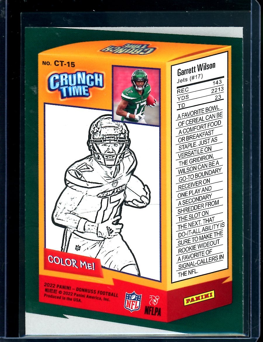 2022 Panini Donruss Garrett Wilson Crunch Time SP Jets - Trading Card Market