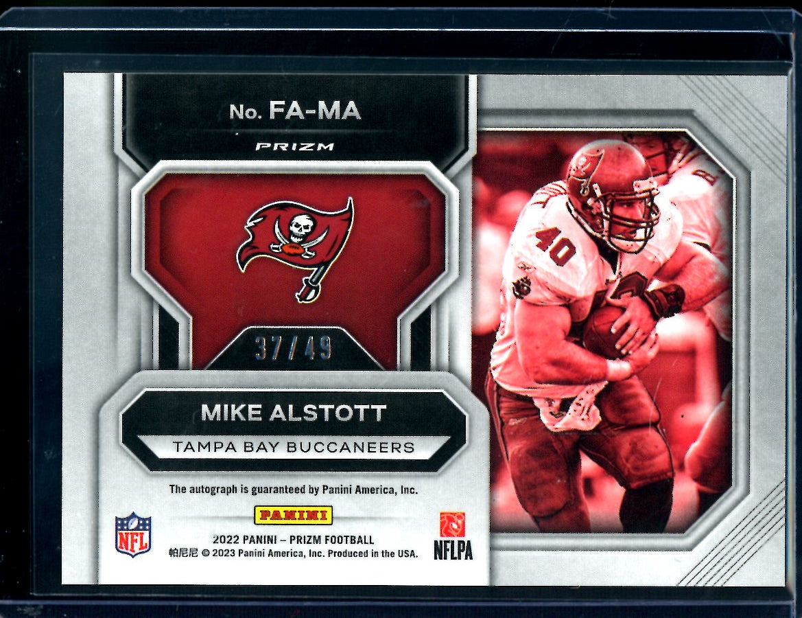 2022 Panini Prizm Mike Alstott Flashback Auto Purple Power /49 Buccaneers