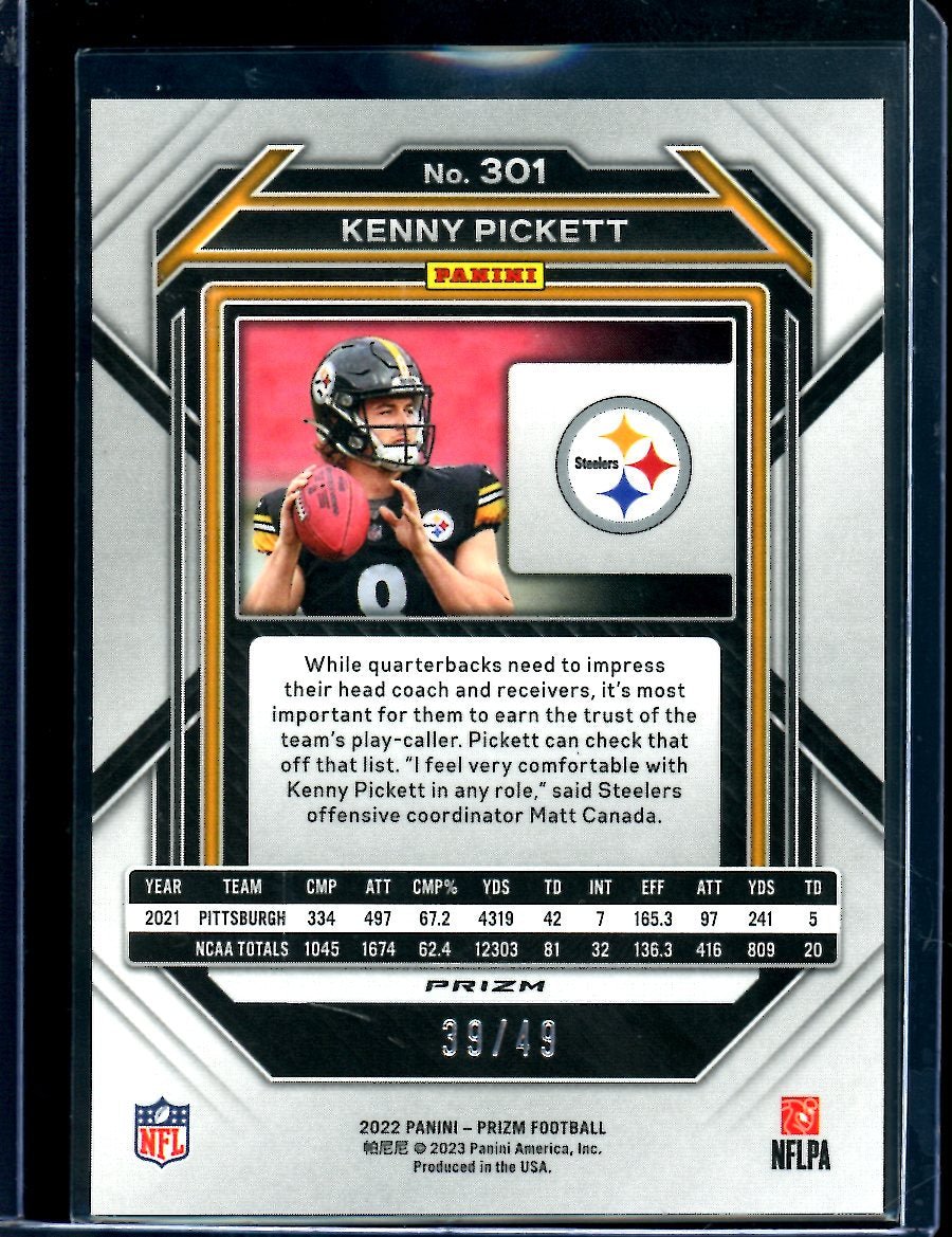 2022 Panini Prizm Kenny Pickett Rookie Purple Power /49 Steelers - Trading Card Market