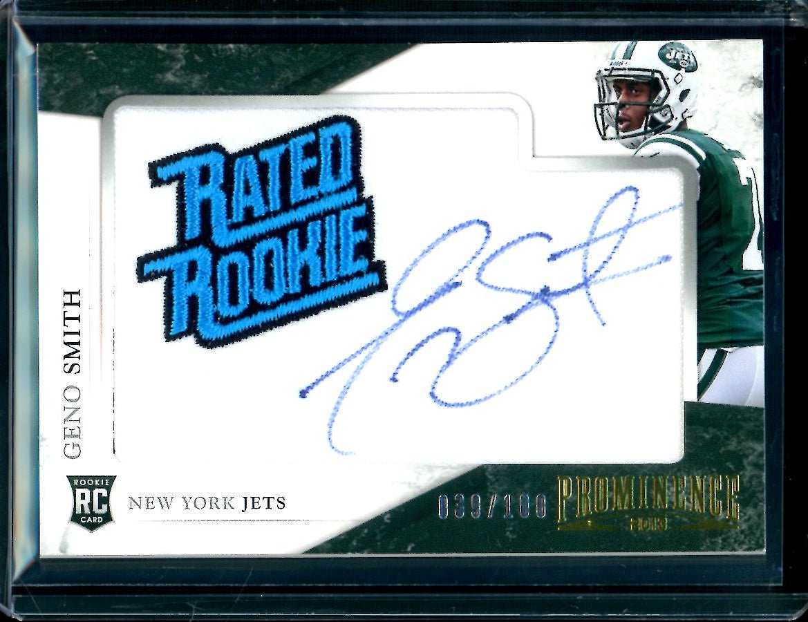 2013 Panini Prominence Geno Smith Rookie Patch Auto /100 Jets