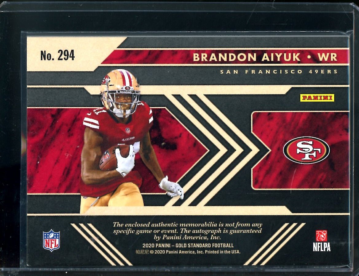 2020 Panini Gold Standard Brandon Aiyuk Rookie RPA /99 49ers - Trading Card Market