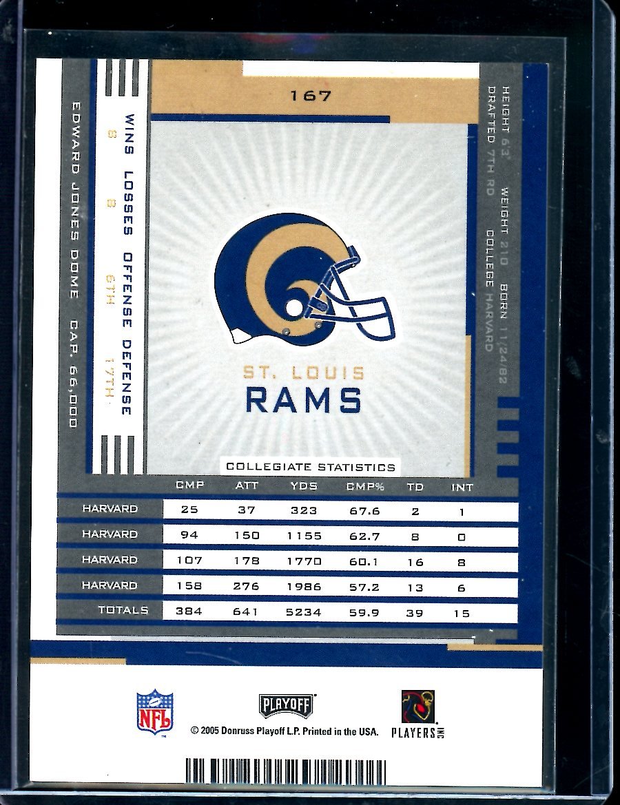 2005 Panini Contenders Ryan Fitzpatrick Rookie Tciket Auto Rams - Trading Card Market
