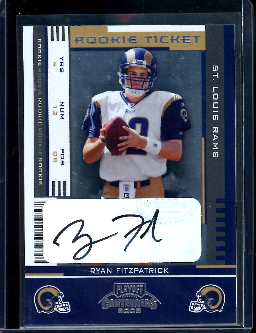 2005 Panini Contenders Ryan Fitzpatrick Rookie Tciket Auto Rams