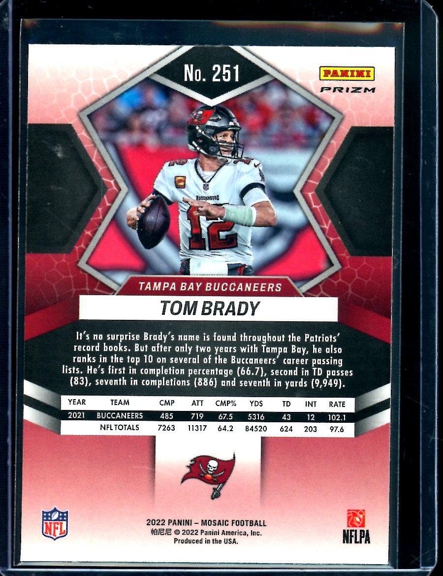 2022 Panini Mosaic Tom Brady National Pride Red Speckle Buccaneers - Trading Card Market