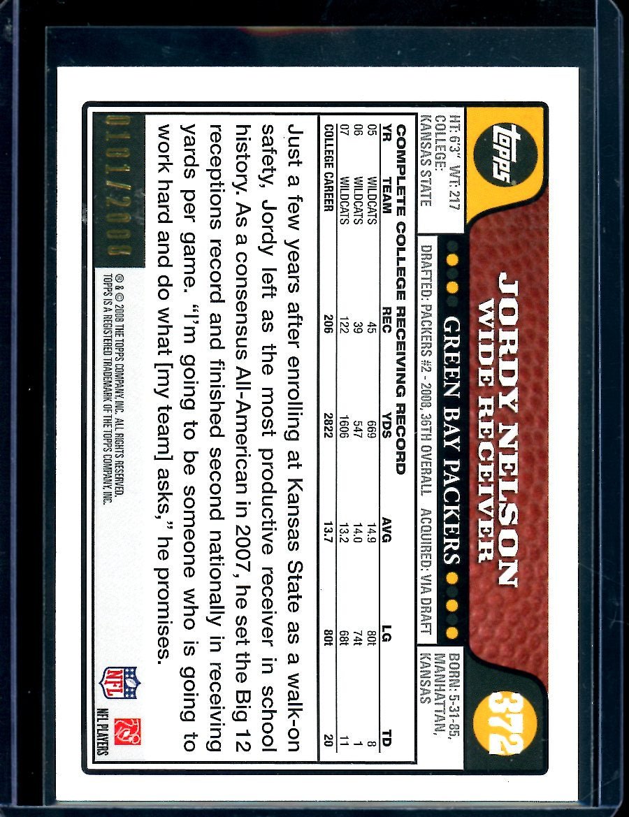 2008 Topps Jordy Nelson Rookie Gold /2008 Packers - Trading Card Market