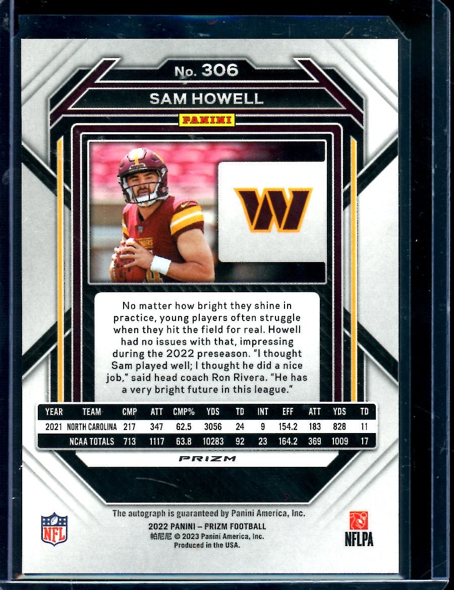 2022 Panini Prizm Sam Howell Rookie Silver Auto Commanders - Trading Card Market