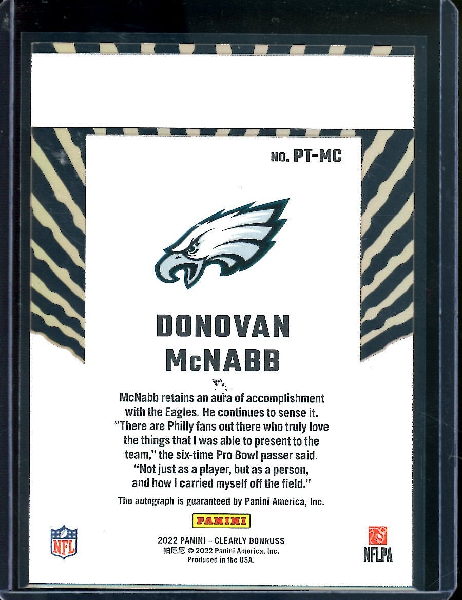 2022 Panini Donruss Clearly Donovan McNabb Passing the Torch Auto /199 Eagles - Trading Card Market