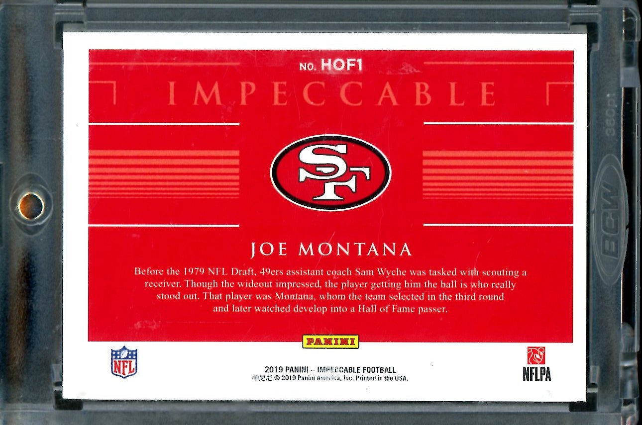2019 Panini Impeccable Joe Montana Silber Troy Oz. /20 49ers