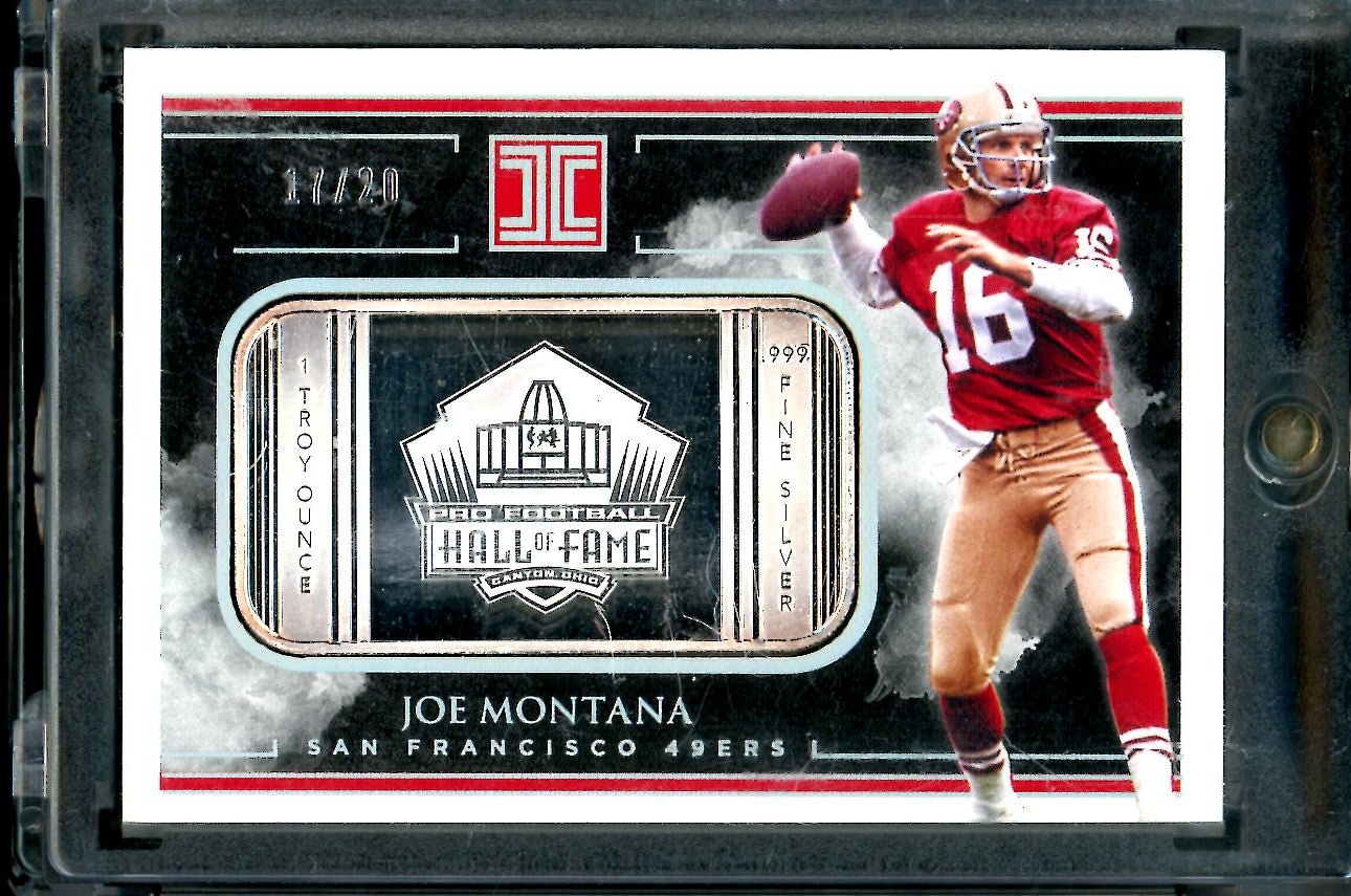 2019 Panini Impeccable Joe Montana Silber Troy Oz. /20 49ers