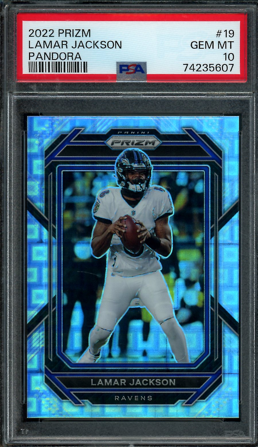 2022 Panini Prizm Lamar Jackson Pandora /400 PSA 10 Ravens