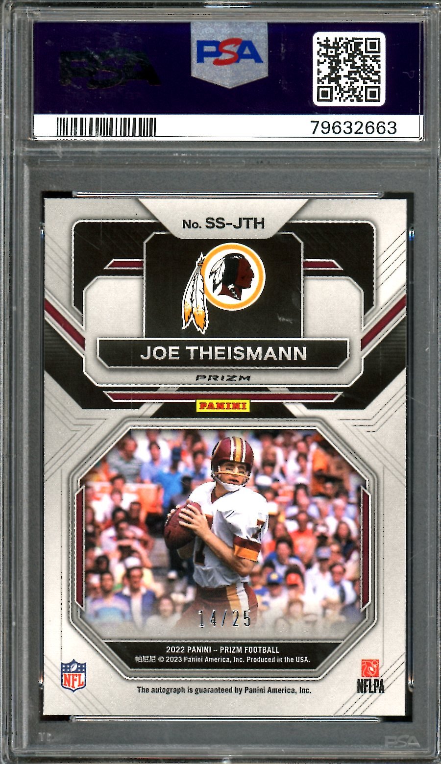 2022 Panini Prizm Joe Theismann Sensational Signatures Navy Camo /25 PSA 10 Redskins - Trading Card Market