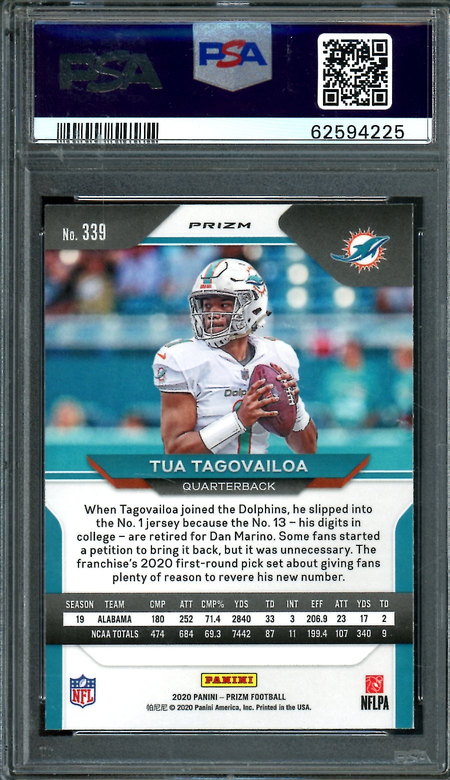 2020 Panini Prizm Tua Tagovailoa Rookie Red/White/Blue Prizm PSA 9 Dolphins - Trading Card Market
