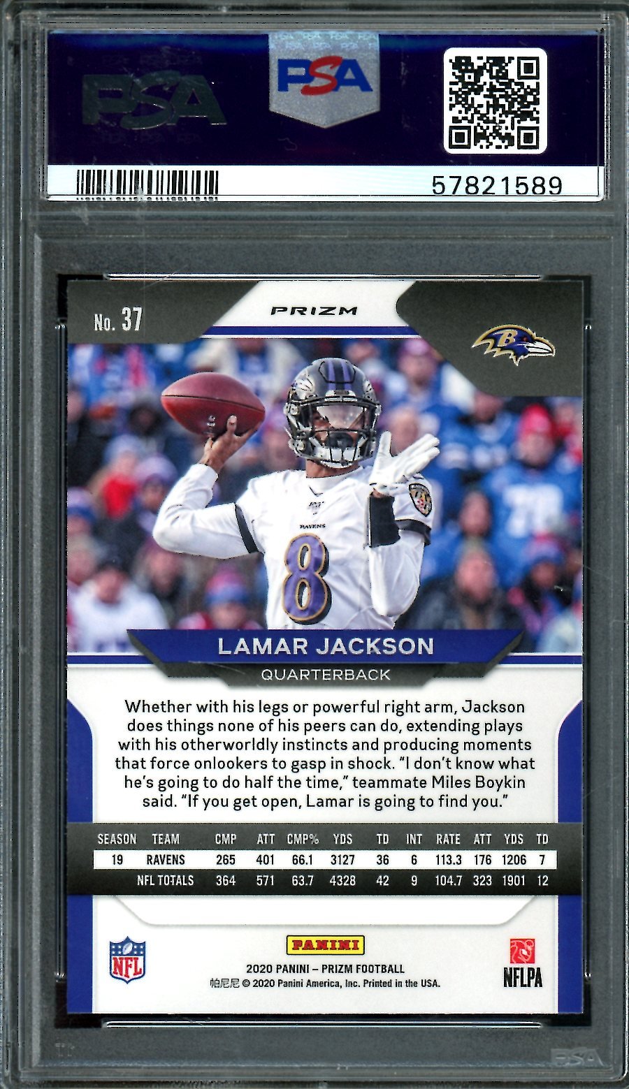 2020 Panini Prizm Lamar Jackson Red Ice PSA 10 Ravens - Trading Card Market
