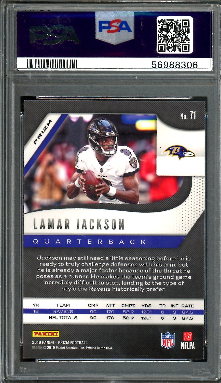 2019 Panini Prizm Lamar Jackson Lazer Prizm PSA 10 Ravens - Trading Card Market