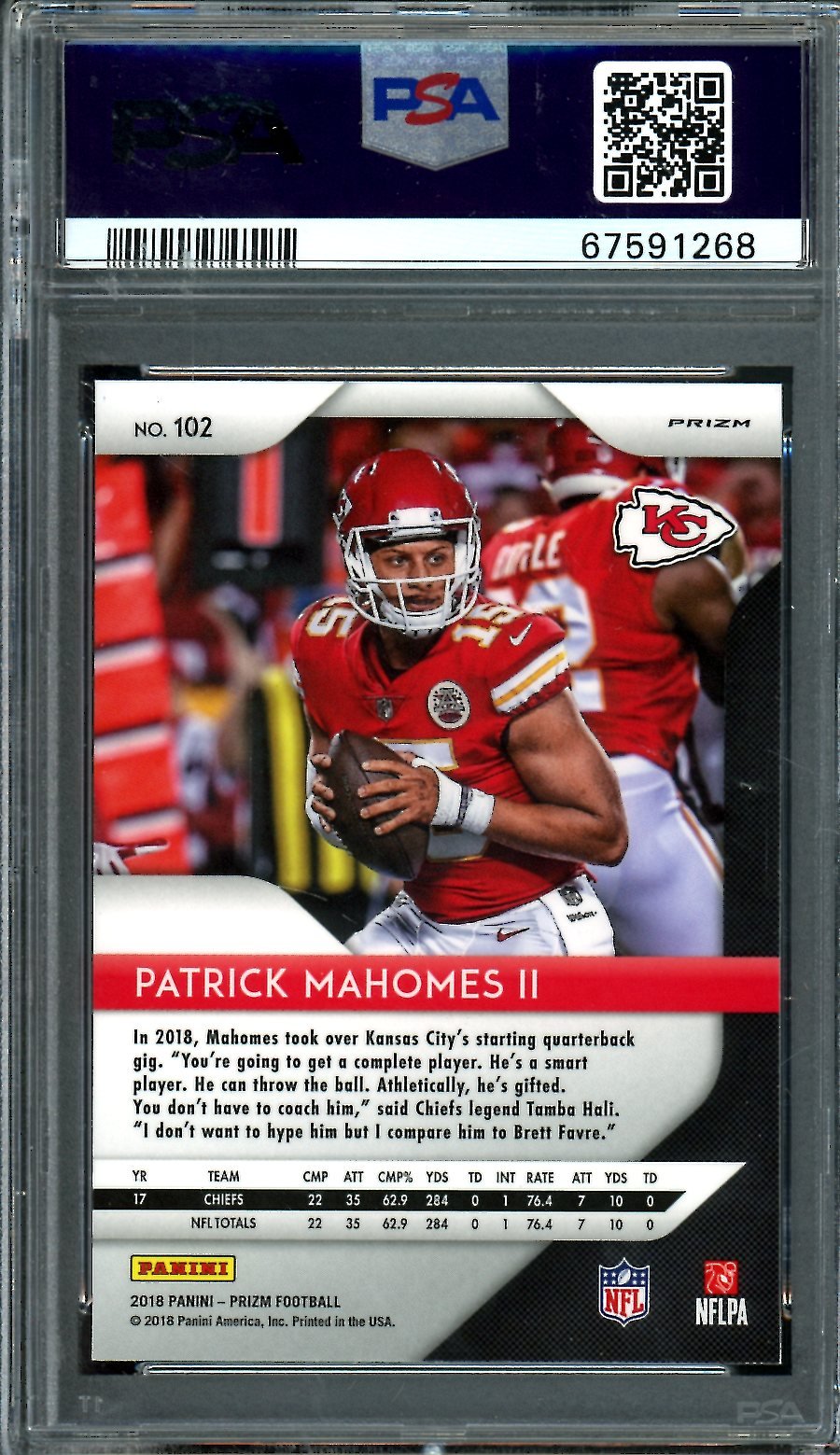 2018 Panini Prizm Patrick Mahomes Lazer Prizm PSA 10 Chiefs - Trading Card Market