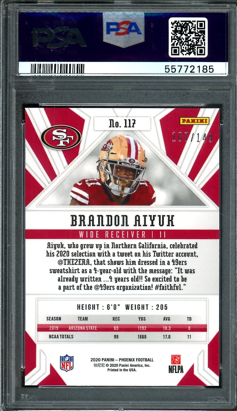 2020 Panini Phoenix Brandon Aiyuk Rookie Purple /149 PSA 10 49'ers - Trading Card Market
