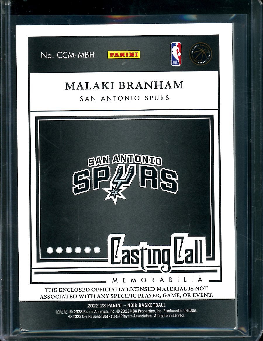 2022/23 Panini Noir Malaki Branham Rookie Casting Call Patch /49 Spurs - Trading Card Market