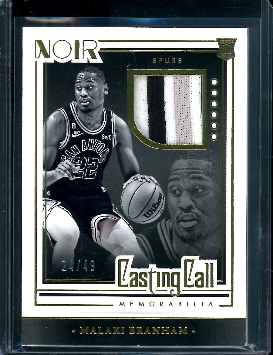 2022/23 Panini Noir Malaki Branham Rookie Casting Call Patch /49 Spurs