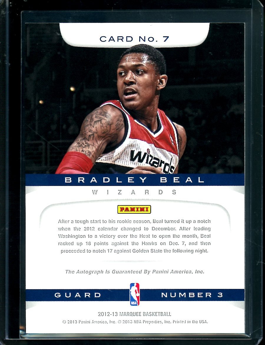 2012/13 Panini Marquee Bradley Beal Rookie Autograph Wizards - Trading Card Market