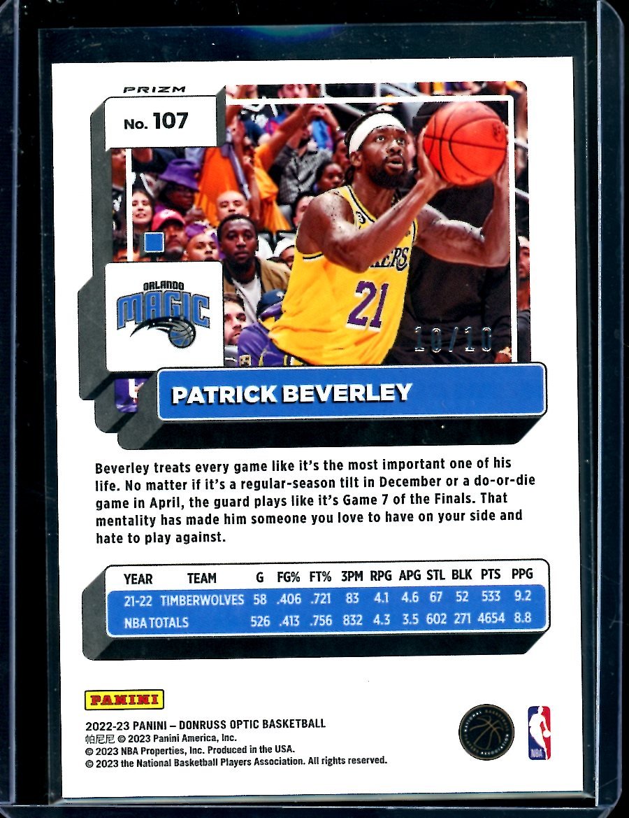 2022/23 Panini Optic Patrick Beverley Gold Disco /10 76'ers - Trading Card Market