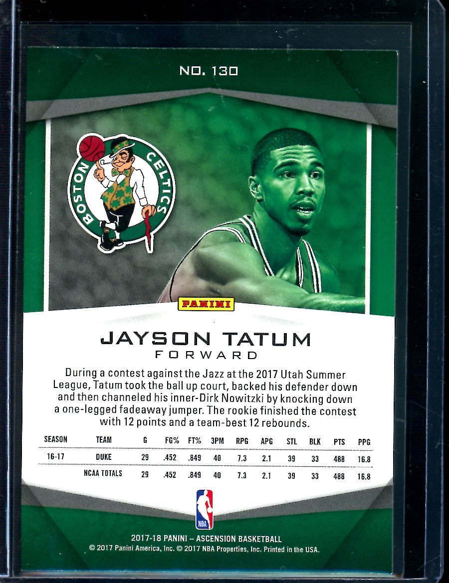 2017/18 Panini Ascension Jayson Tatum Rookie Celtics - Trading Card Market