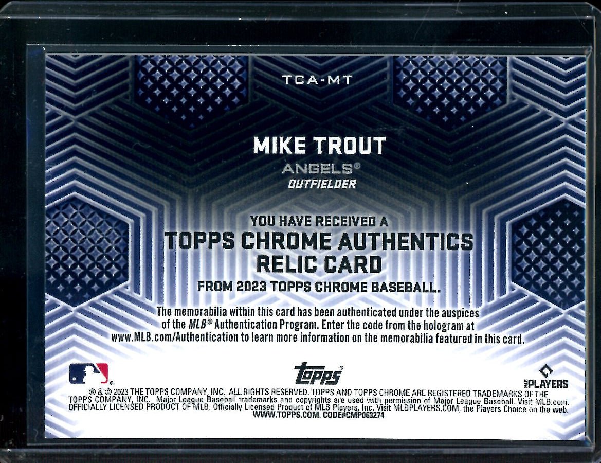 2023 Topps Chrome Mike Trout Relic Card Angles - Trading Card Market