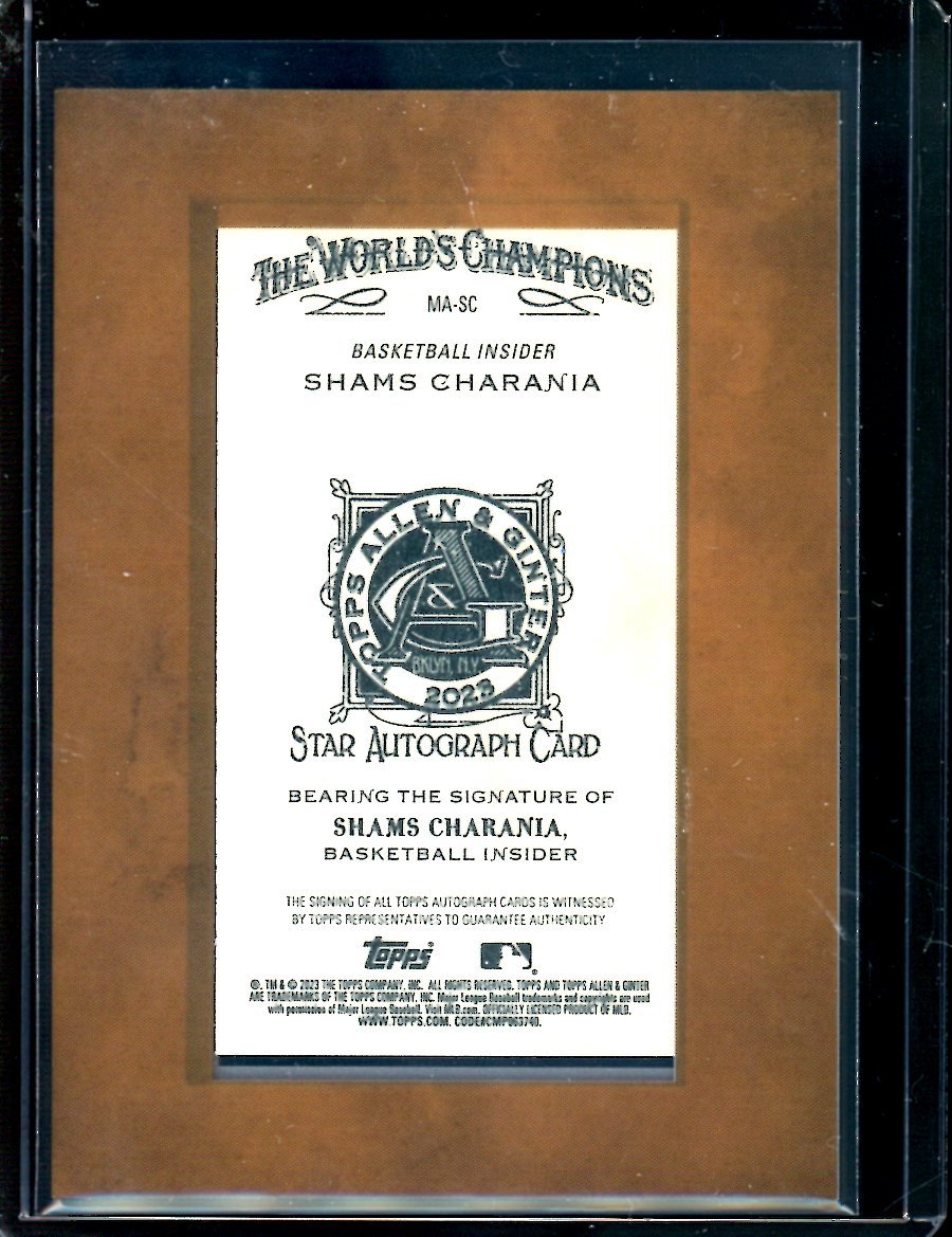 2023 Topps Allen & Ginter Shams Charania Mini Autograph NBA Insider - Trading Card Market