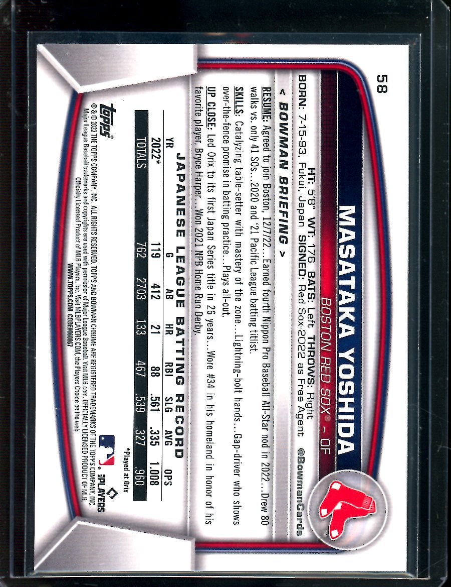 2023 Bowman Chrome Masataka Yoshida Gold /75 Red Sox - Trading Card Market