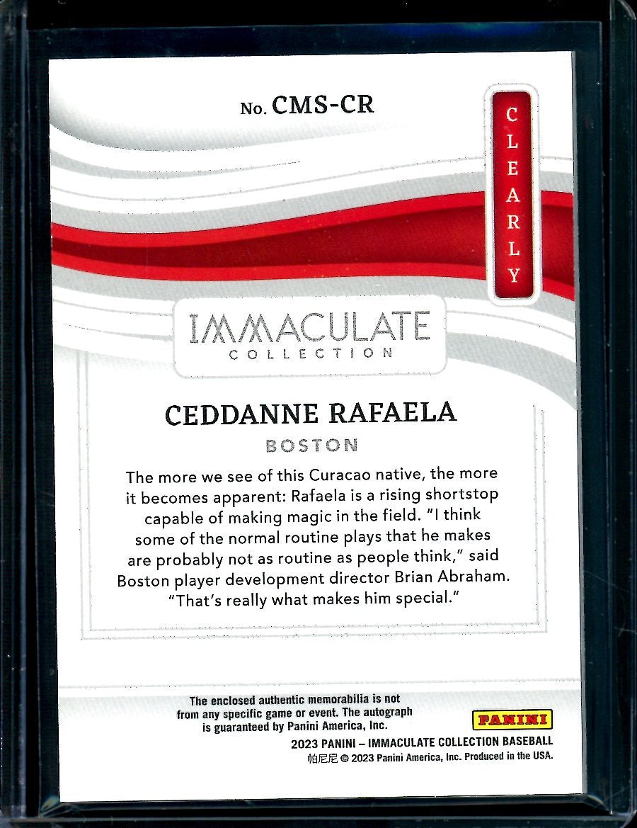 2023 Panini Immaculate Ceddanne Rafaela Clearly Patch Autograph /25 Red Sox - Trading Card Market