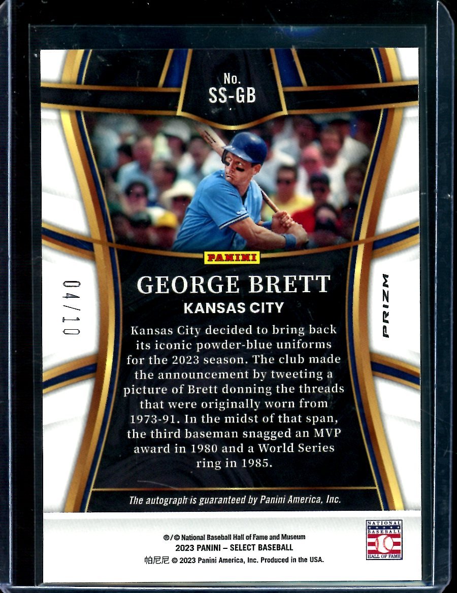2023 Panini Select George Brett Signature Selections Gold Autograph /10 Royals - Trading Card Market