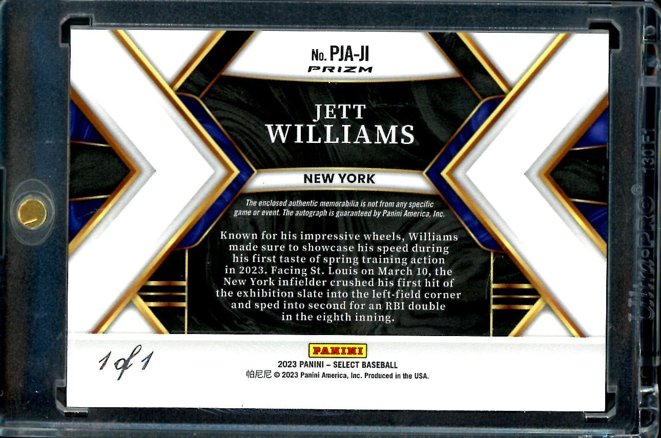2023 Panini Select Jett Williams Rookie Superfractor RPA 1/1 Mets - Trading Card Market