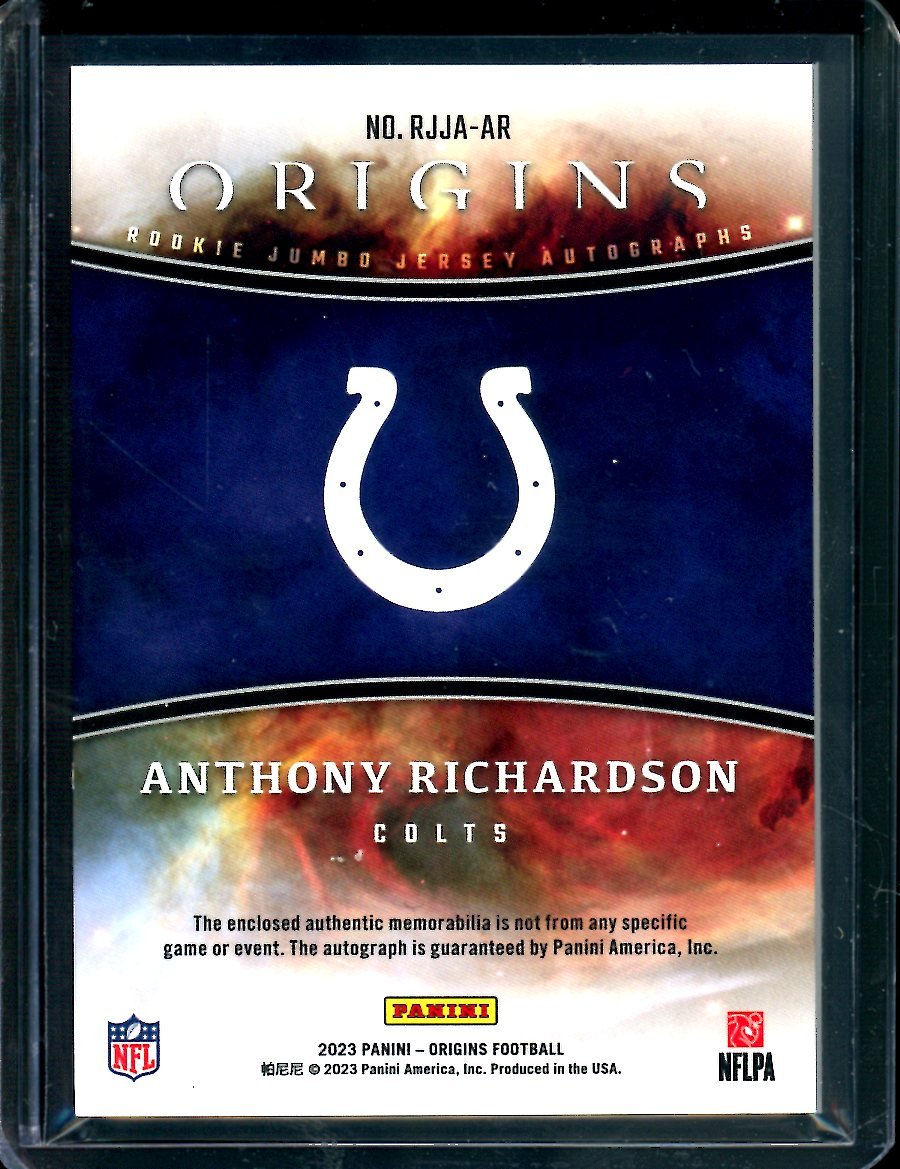 2023 Panini Origins Anthony Richardson Rookie RPA Blue /49 Colts