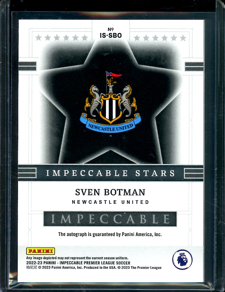 2022/23 Panini Impeccable Sven Botman Impeccable Stars Autograph /99 Newcastle United