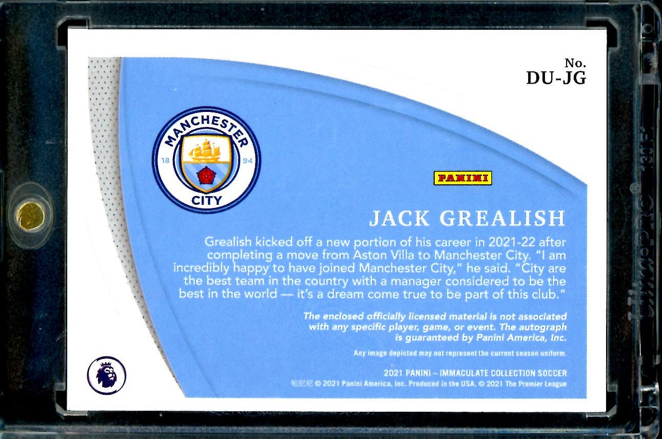 2021 Panini Immaculate Jack Grealish Patch Autograph Manchester City - Trading Card Market