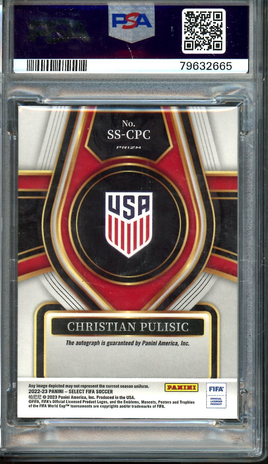 2022/23 Panini Select Christian Pulisic Select Signature Autograph PSA 10 United States - Trading Card Market