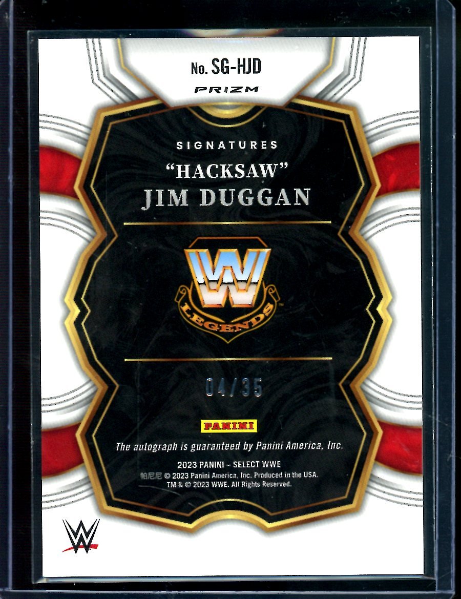 2023 Panini Select "Hacksaw" Jim Duggan Purple Autograph /35 WWE - Trading Card Market