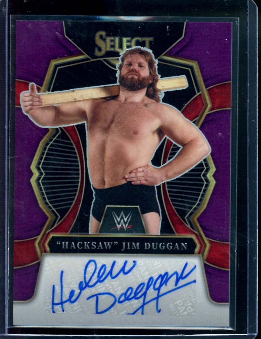 2023 Panini Select "Hacksaw" Jim Duggan Purple Autograph /35 WWE