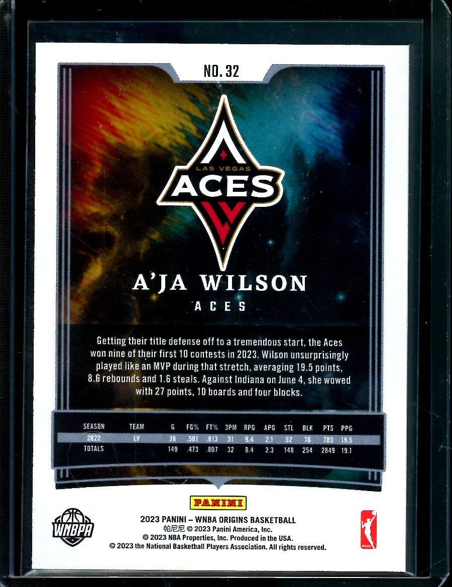 2023 Panini Origins A'Ja Wilson Teal /35 Aces - Trading Card Market