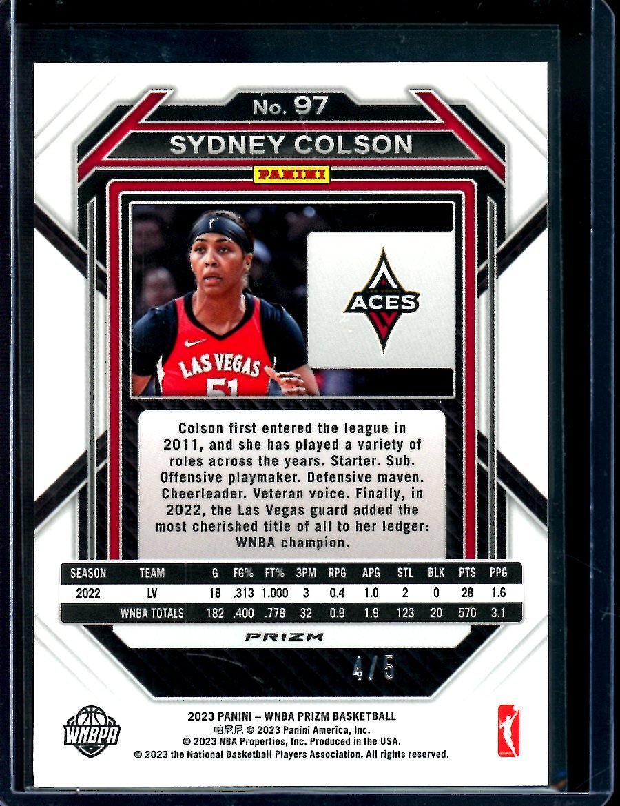 2023 Panini Prizm Sydney Colson Black Gold /8 Aces - Trading Card Market