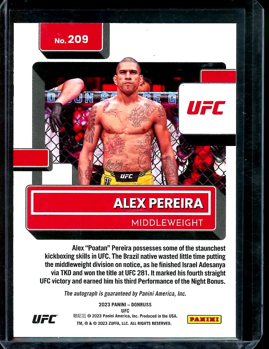 2023 Panini Donruss Alex Pereira Autograph UFC - Trading Card Market