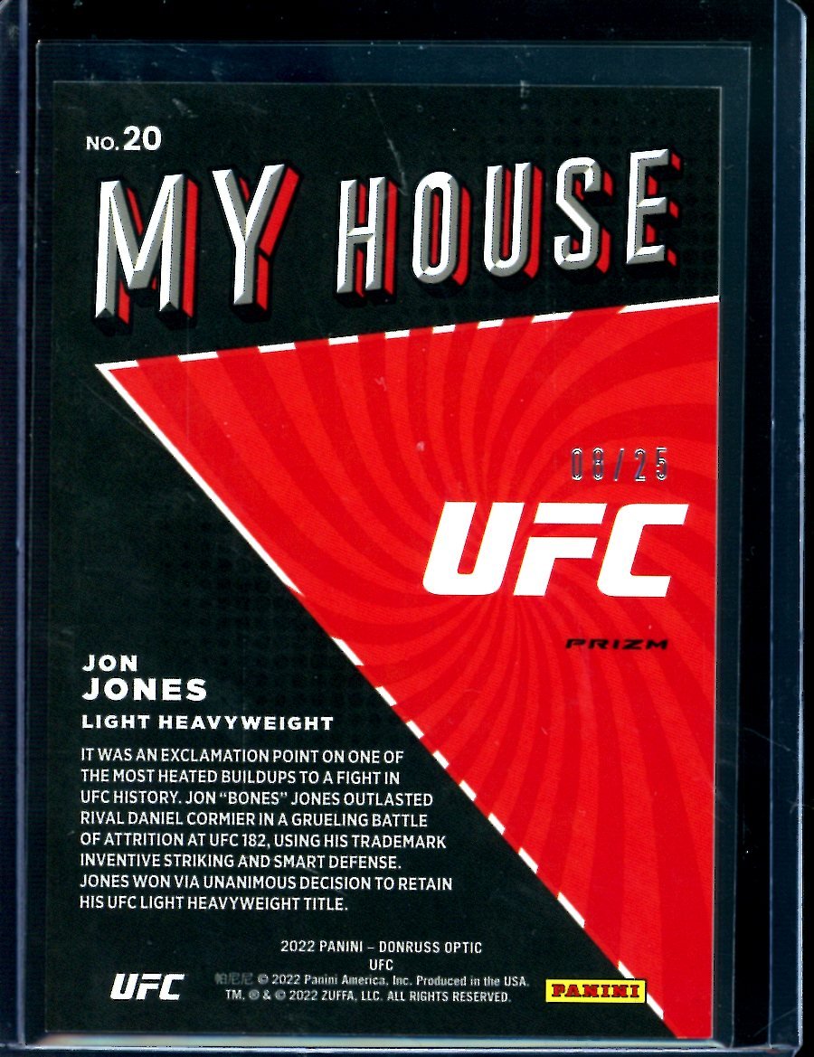 2022 Panini Optic Jon Jones My House Pink /25 UFC - Trading Card Market