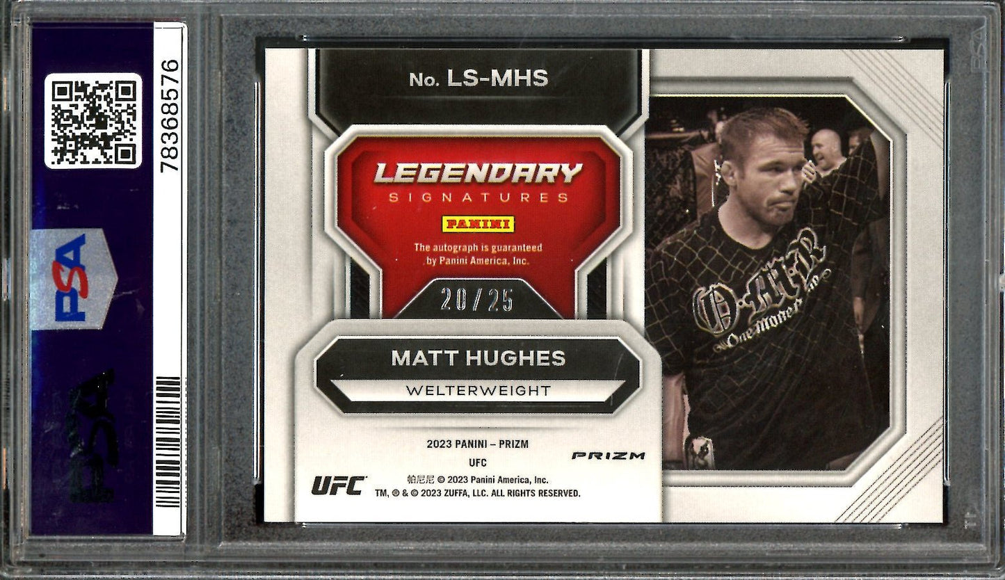 2023 Panini Select Matt Hughes Legendary Signatures Autograph Green Pulsar /25 PSA 10 UFC - Trading Card Market