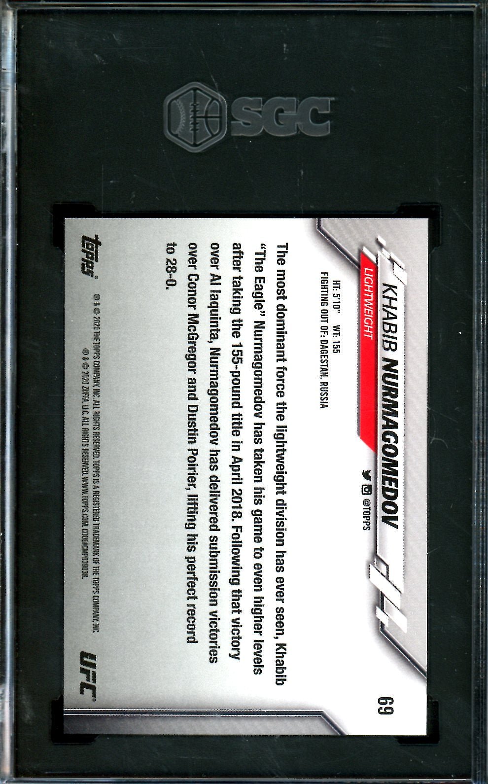 2020 Topps Topps Khabib Nurmagonedov Rainbow Foil SGC 10 UFC - Trading Card Market