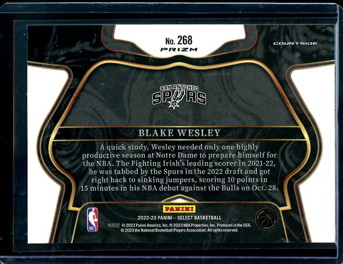 2022/23 Panini Select Blake Wesley Courtside Cosmic Spurs - Trading Card Market
