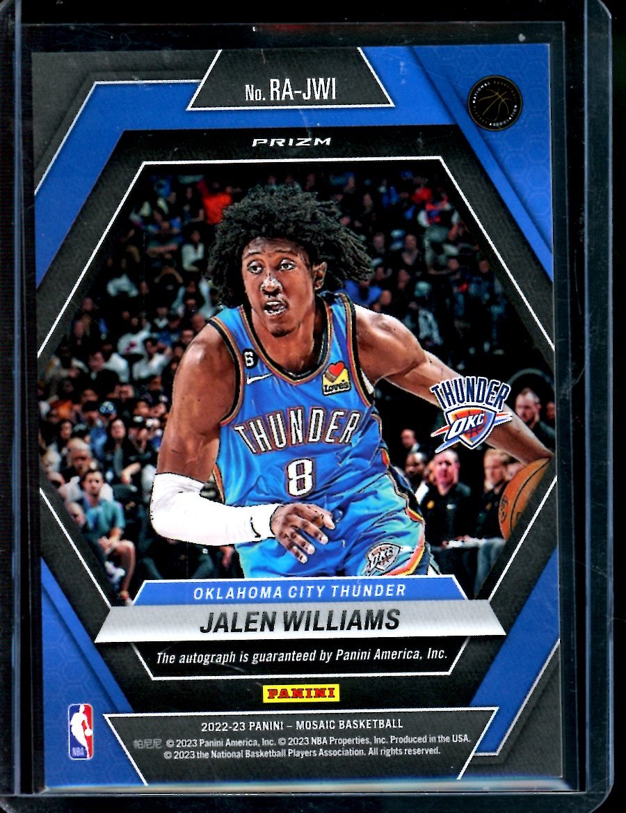 2022/23 Panini Mosaic Choice Jalen Williams Rookie Auto Thunder - Trading Card Market