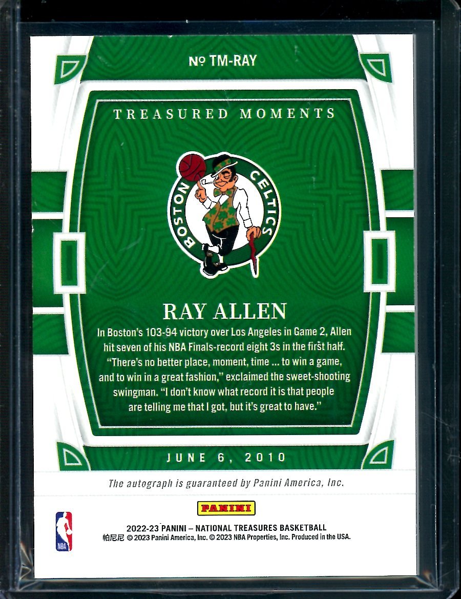 2022/23 Panini National Treasures Ray Allen Treasured Moments Auto /49 Celtics - Trading Card Market